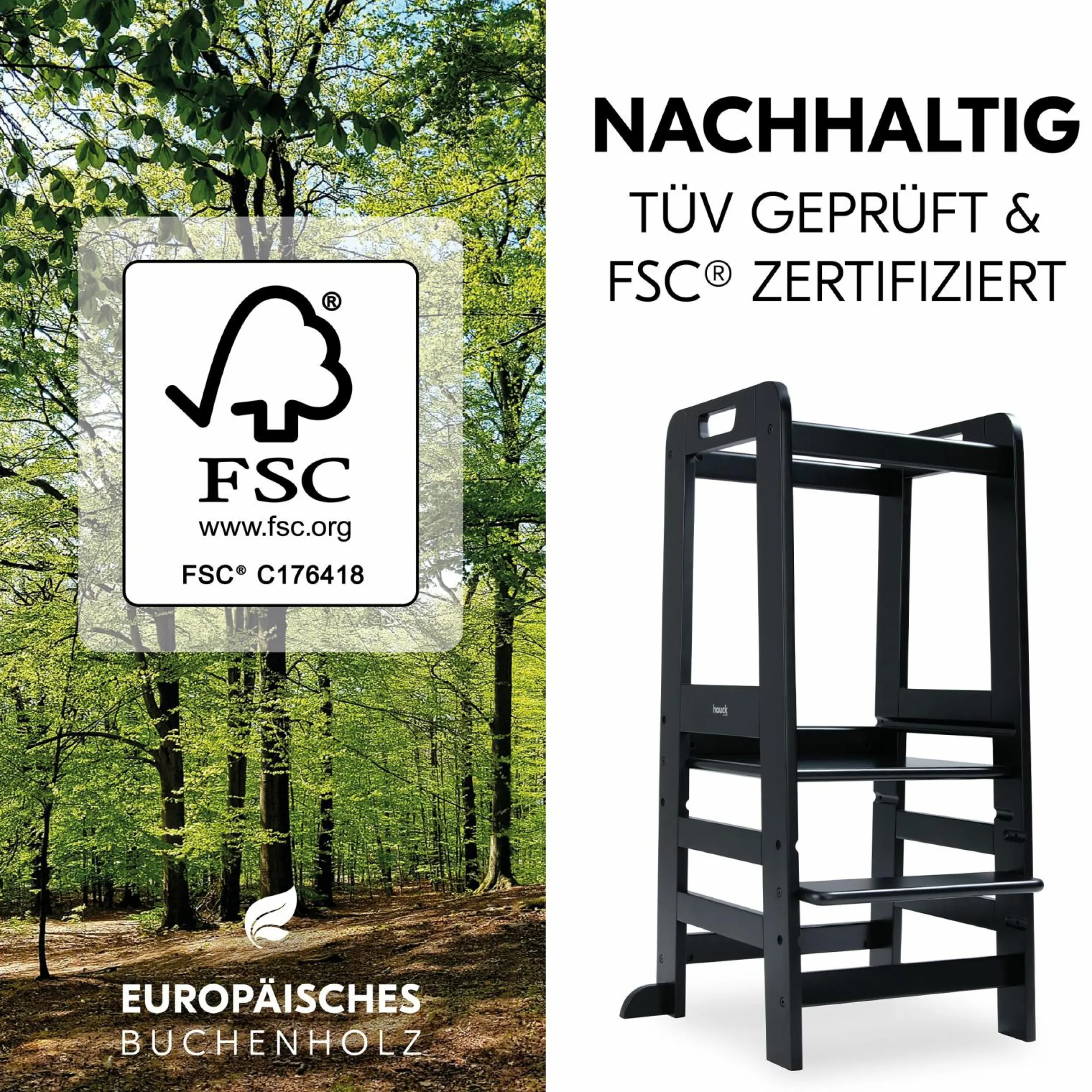 Lernturm / Kinderstuhl für Küche - Learn N Explore - Black