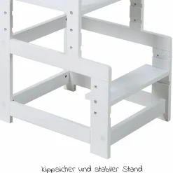 Lernturm 3-fach höhenverstellbar bis 90 kg belastbar - Weiß
