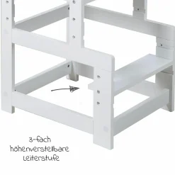 Lernturm 3-fach höhenverstellbar bis 90 kg belastbar - Weiß
