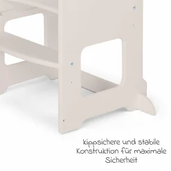 Lernturm Littlefoot 3-fach höhenverstelbar aus Buchenholz - Beige lackiert