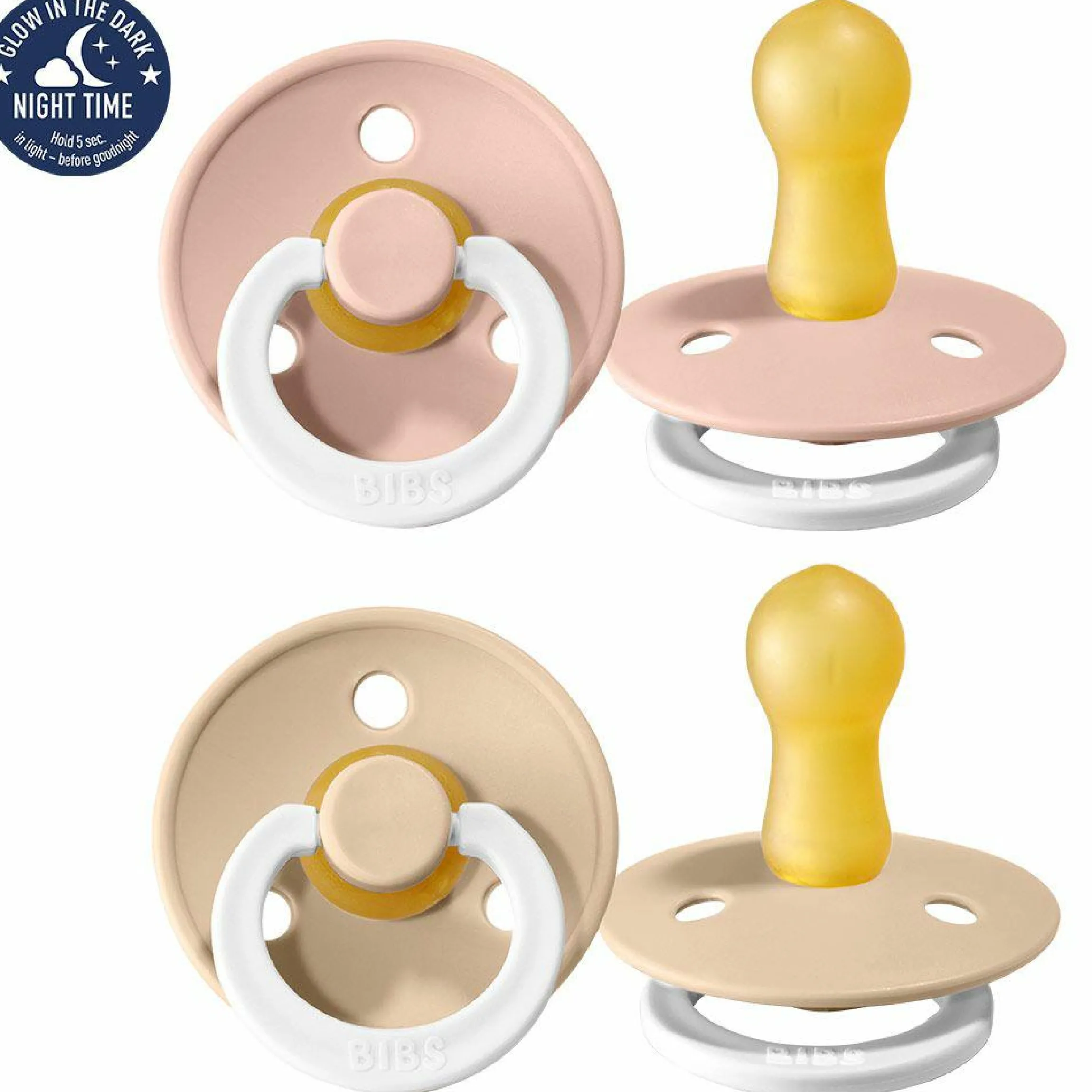 Leucht-Schnuller - Colour 2er Pack - Night - Blush / Vanilla - Gr. 6-18 M