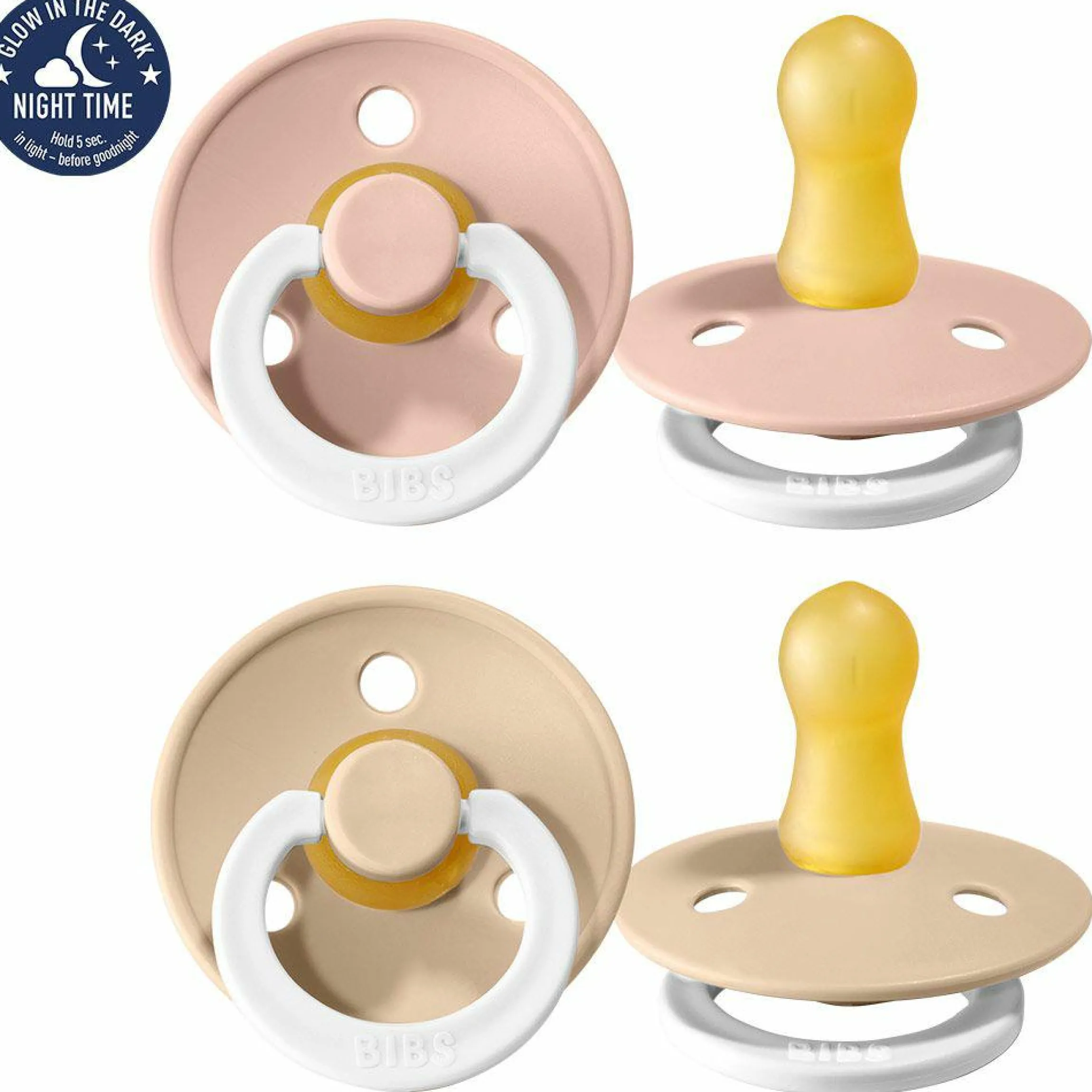 Leucht-Schnuller - Colour 2er Pack - Night - Blush / Vanilla - Gr. 0-6 M