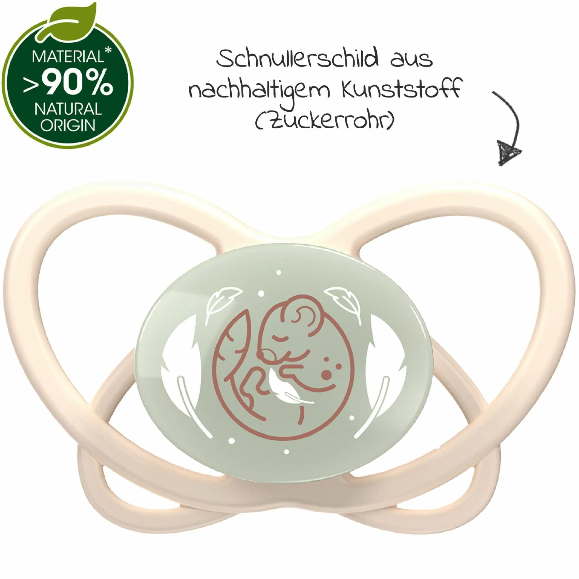 Leucht-Schnuller 2er Pack My Buterfly Night - Silikon 5-18 M - aus nachwachsenden Rohstoffen - Braun