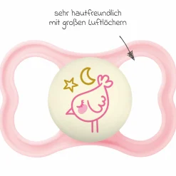 Leucht-Schnuller 2er Pack Supreme Night - Silikon 6-16 M - Rosa