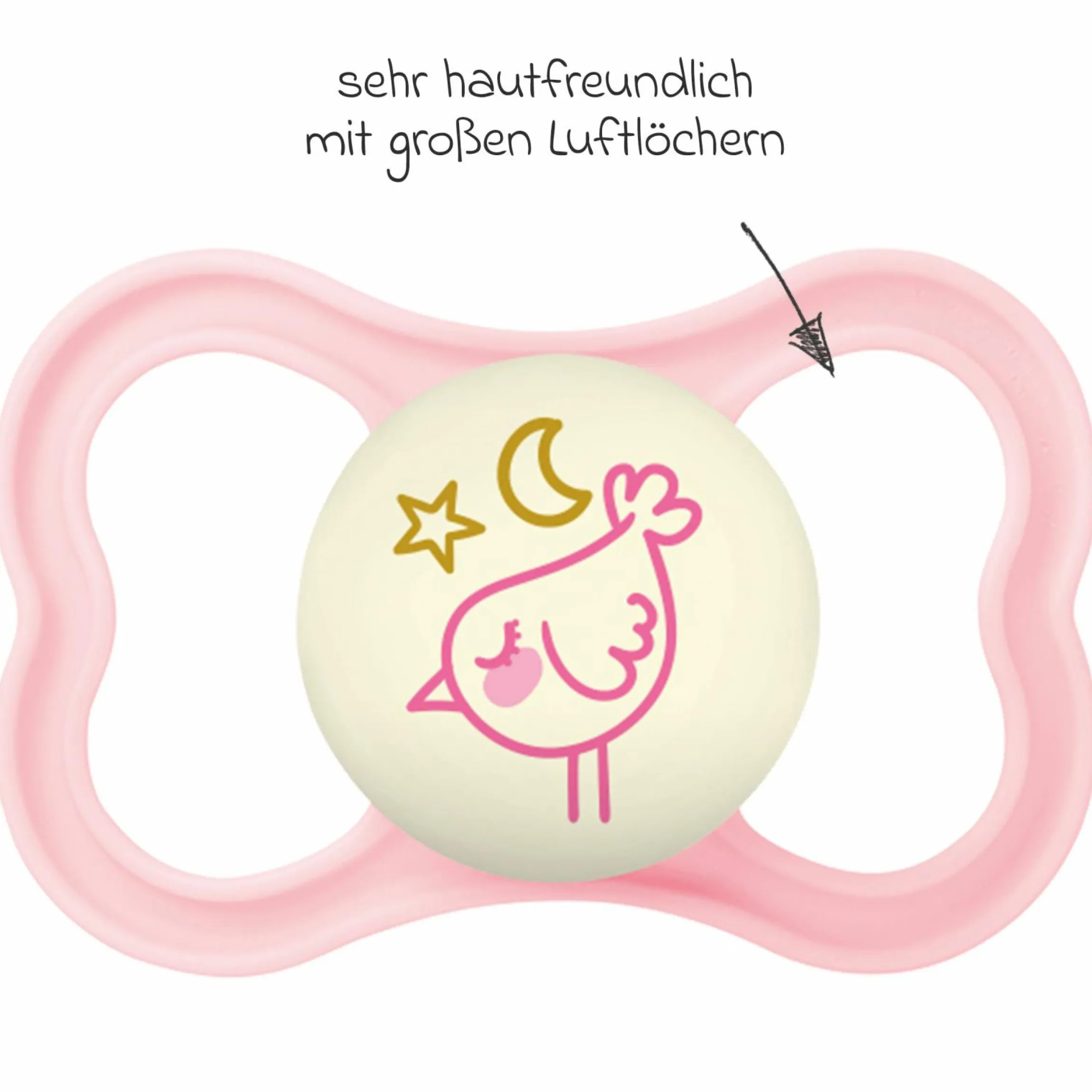 Leucht-Schnuller 2er Pack Supreme Night - Silikon 6-16 M - Rosa