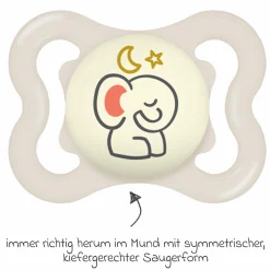 Leucht-Schnuller 2er Pack Supreme Night - Silikon 0-6 M - Beige