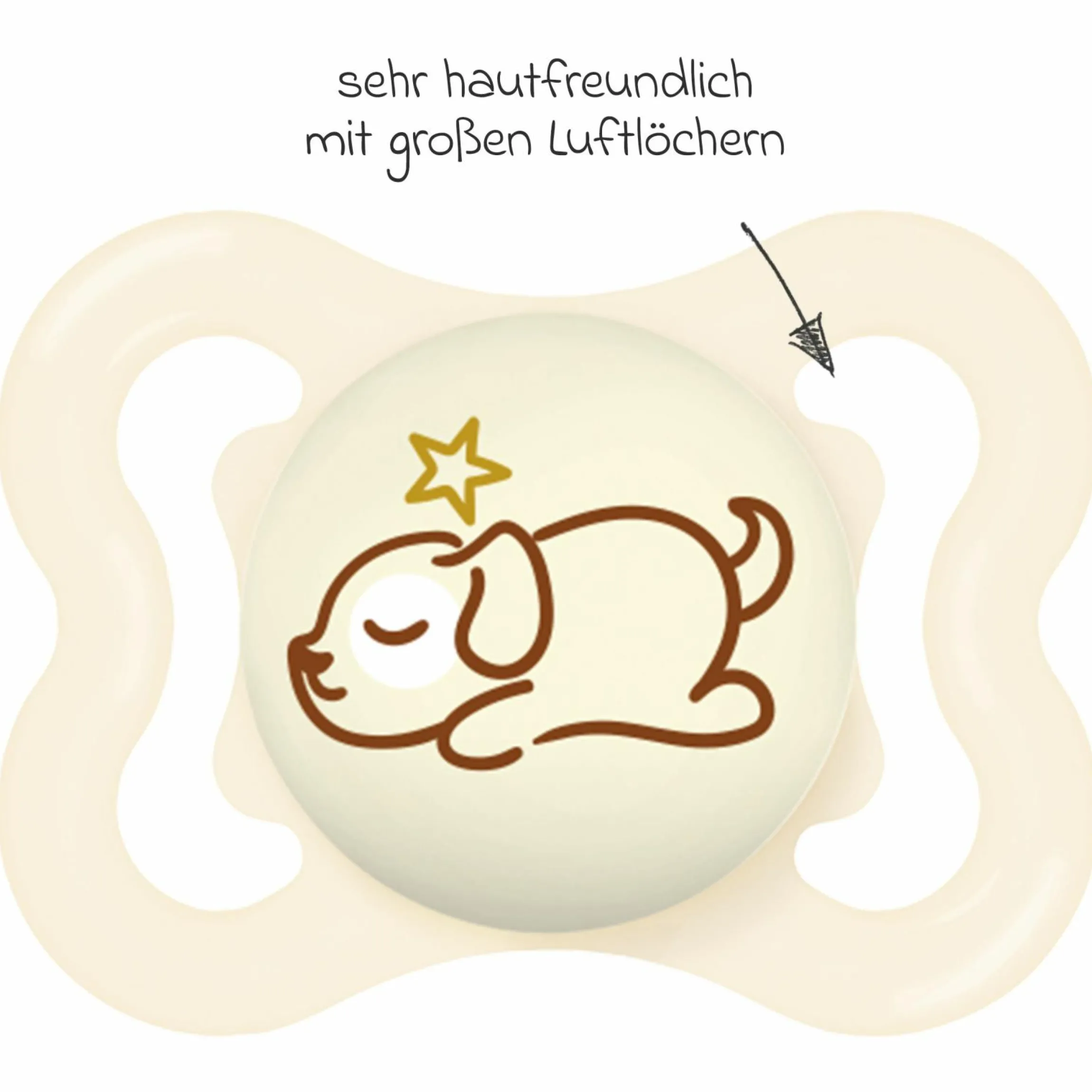 Leucht-Schnuller 2er Pack Supreme Night - Silikon 0-6 M - Beige