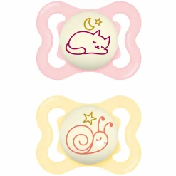 Leucht-Schnuller 2er Pack Supreme Night - Silikon 0-6 M - Rosa