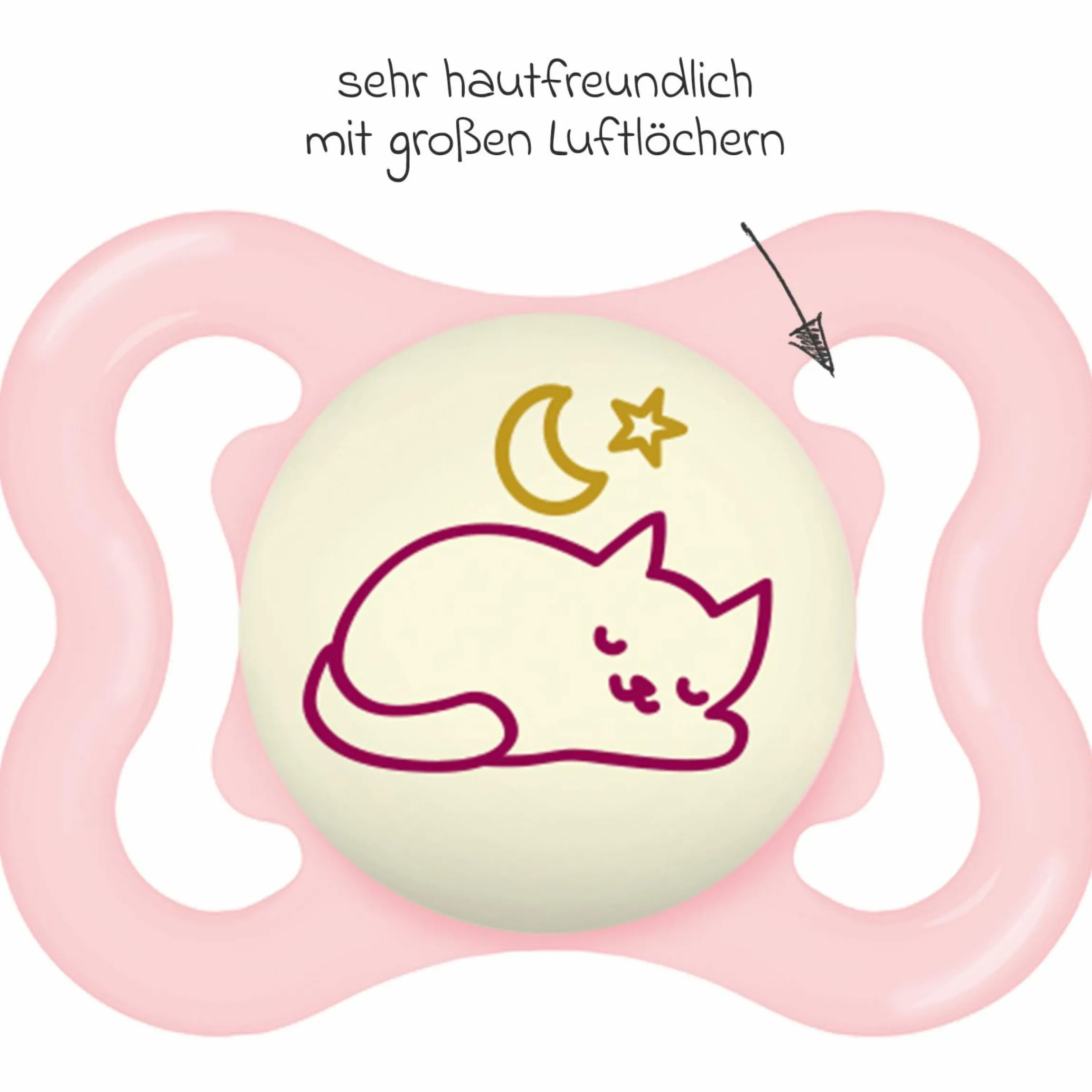 Leucht-Schnuller 2er Pack Supreme Night - Silikon 0-6 M - Rosa