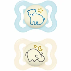 Leucht-Schnuller 2er Pack Supreme Night - Silikon 0-6 M - Blau