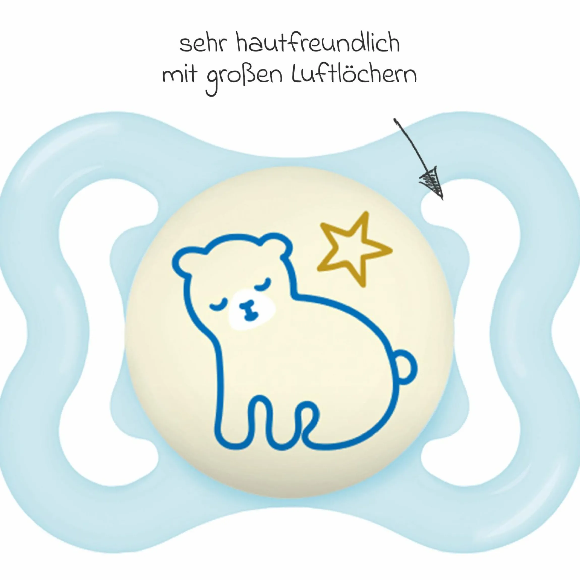 Leucht-Schnuller 2er Pack Supreme Night - Silikon 0-6 M - Blau
