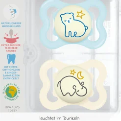 Leucht-Schnuller 2er Pack Supreme Night - Silikon 0-6 M - Blau