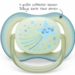 Leucht-Schnuller 2er Pack Ultra Air Nighttime 0-6 M - Sternschnuppe / Eule