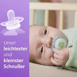 Leucht-Schnuller 2er Pack Ultra Start - Silikon Newborn 0-2 M - Grün & Blau