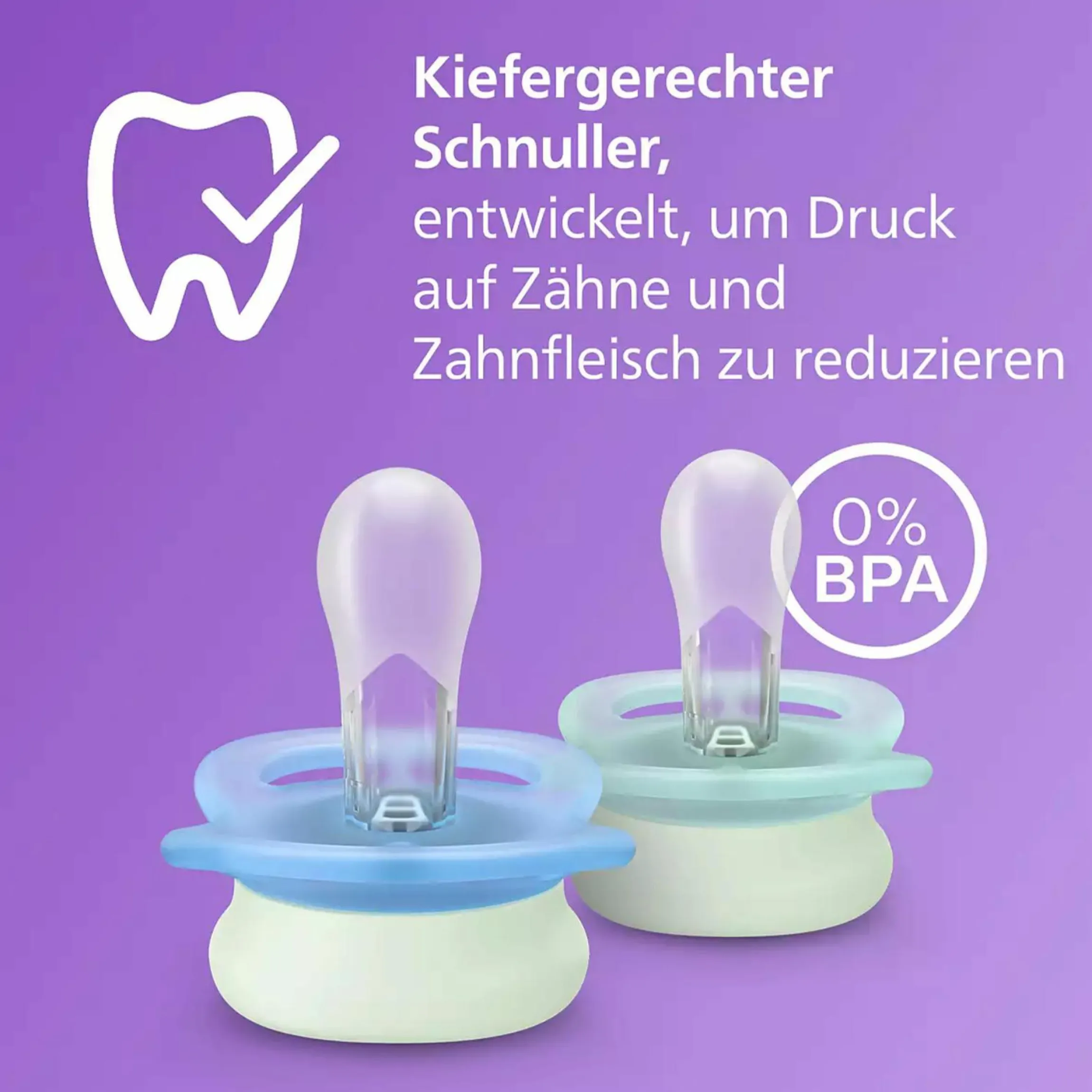 Leucht-Schnuller 2er Pack Ultra Start - Silikon Newborn 0-2 M - Grün & Blau