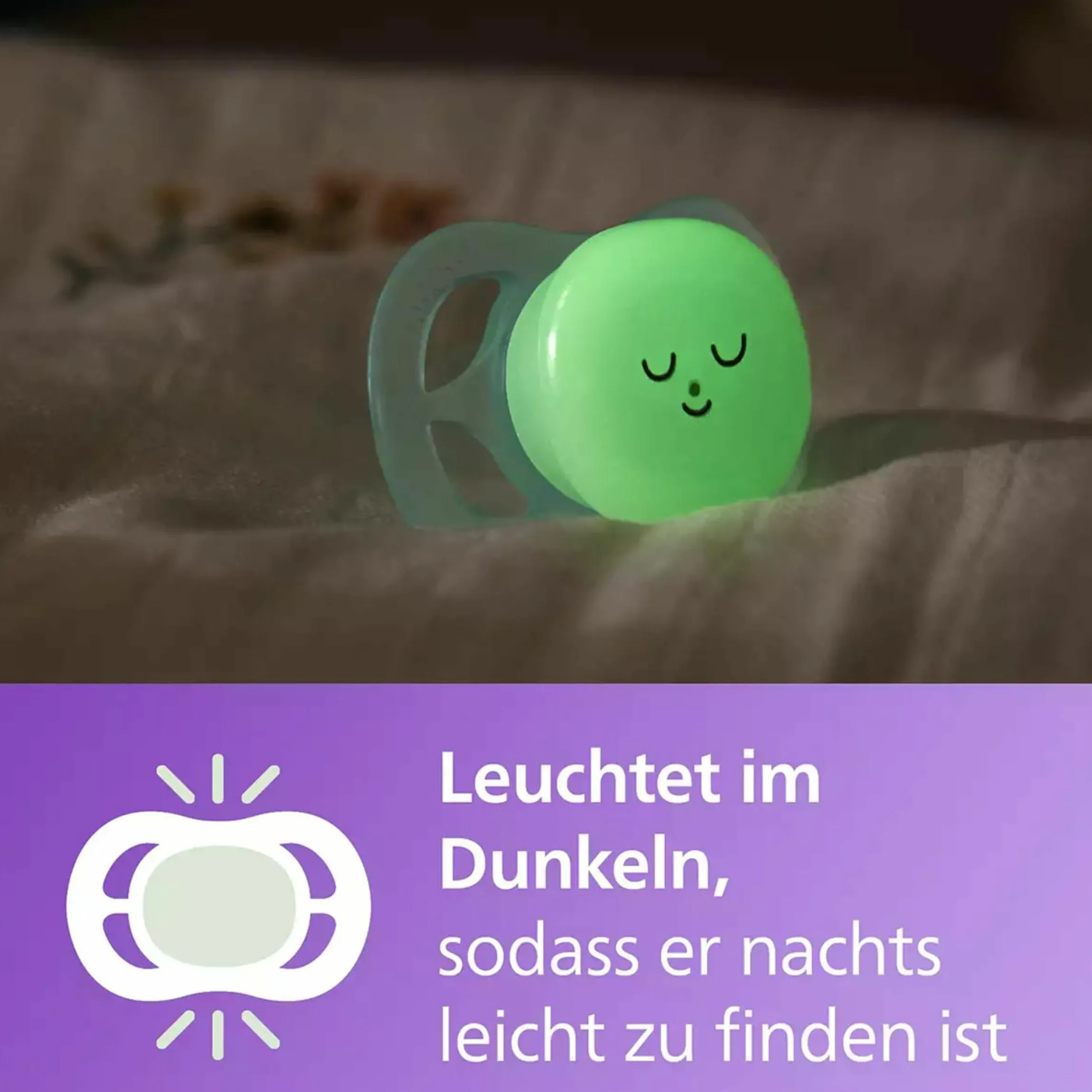 Leucht-Schnuller 2er Pack Ultra Start - Silikon Newborn 0-2 M - Grün & Blau