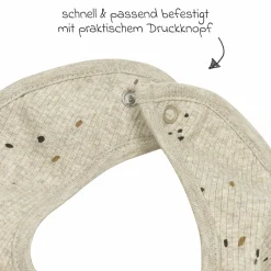 Lätzchen 2er Pack mit Druckknöpfen 25 x 34 cm - Rib Mini Spot - Sand Melange
