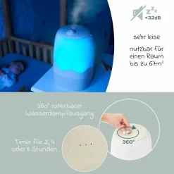 Luftbefeuchter Wave - mit Nachtlicht - Mineral Beige