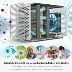 Luftreiniger 4in1 Air Purifer - mit Nachtlicht, Sternenprojektor & Musikfunktion - Weiß