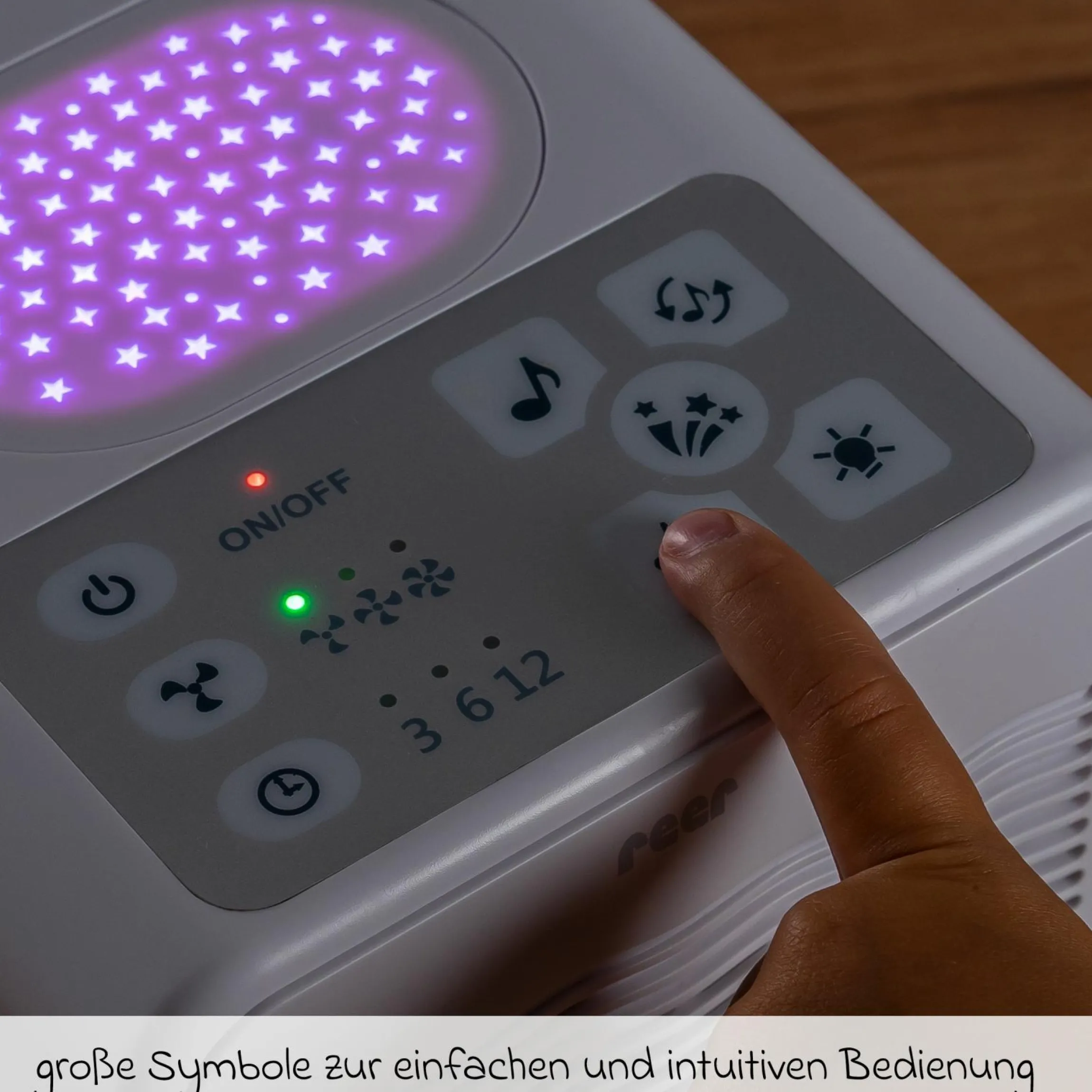 Luftreiniger 4in1 Air Purifer - mit Nachtlicht, Sternenprojektor & Musikfunktion - Weiß
