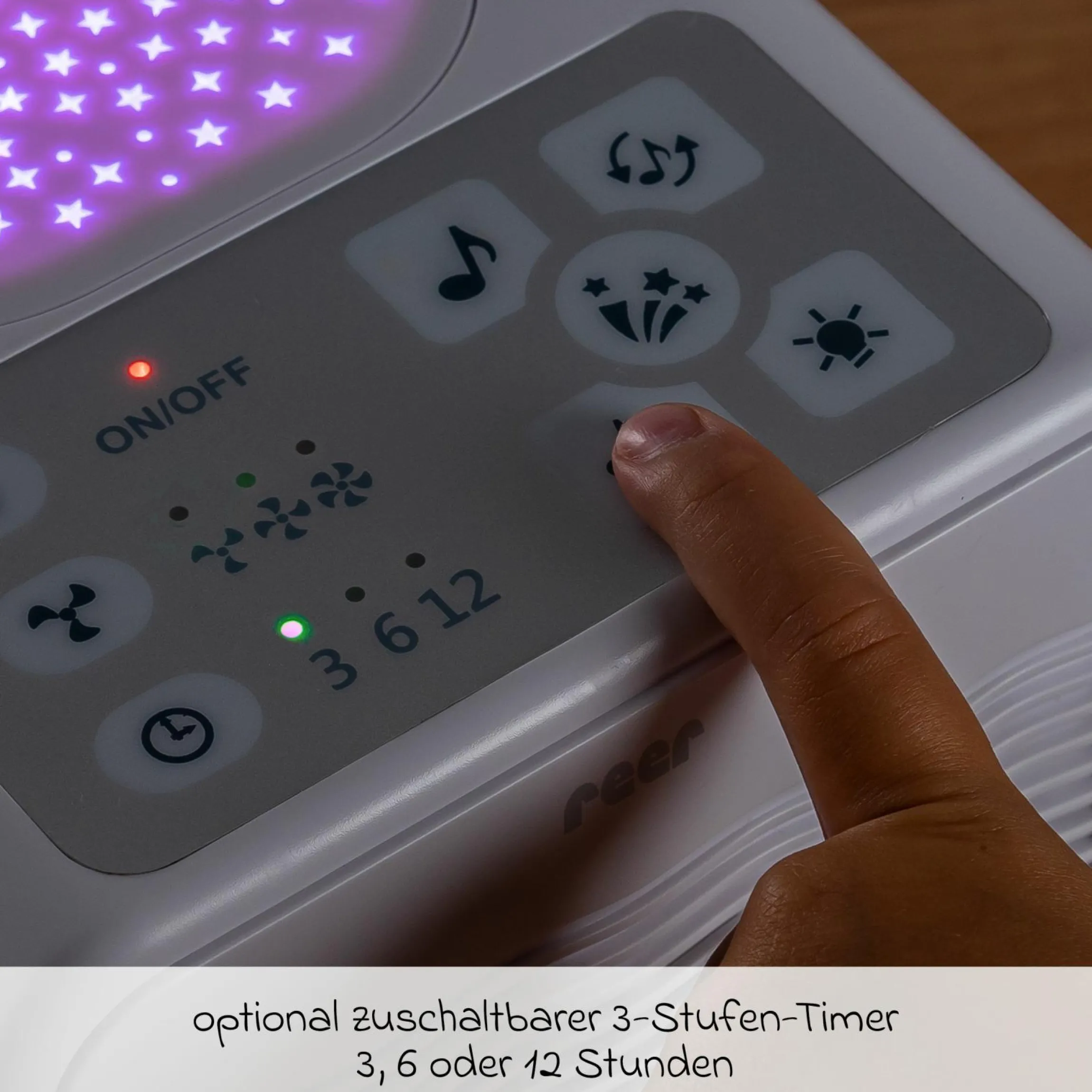 Luftreiniger 4in1 Air Purifer - mit Nachtlicht, Sternenprojektor & Musikfunktion - Weiß