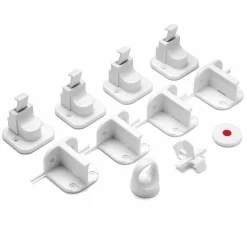 Magnetschloss 4er Pack mit Montagematerial - Weiß