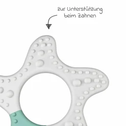 Massage-Beißring Stern unterstütz beim Zahnen - Weiß Grün