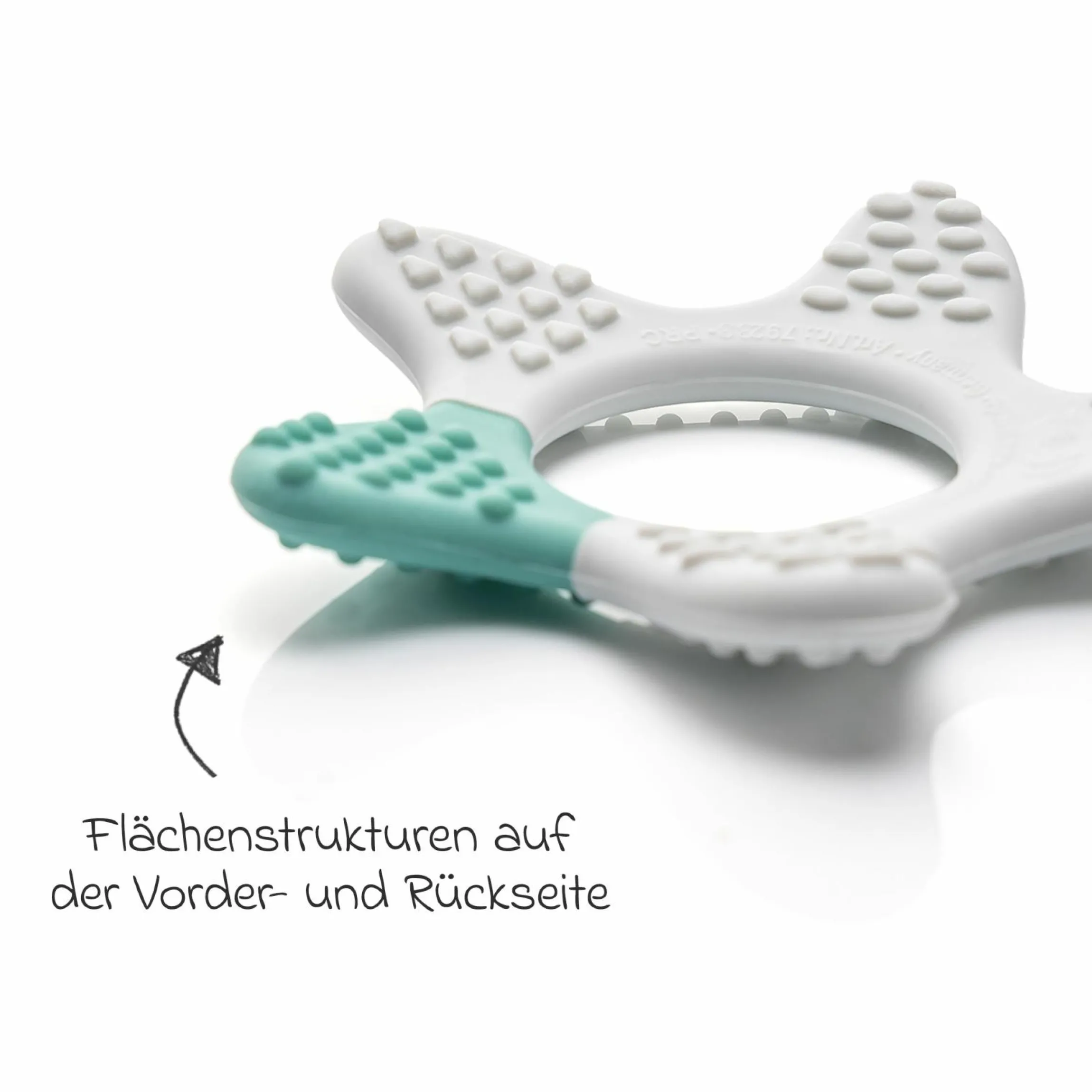 Massage-Beißring Stern unterstütz beim Zahnen - Weiß Grün