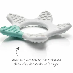 Massage-Beißring Stern unterstütz beim Zahnen - Weiß Grün