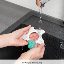 Massage-Beißring Stern unterstütz beim Zahnen - Weiß Grün