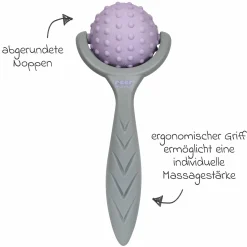 Massageroller Mama mit ergonomischem Griff - Lila Grau