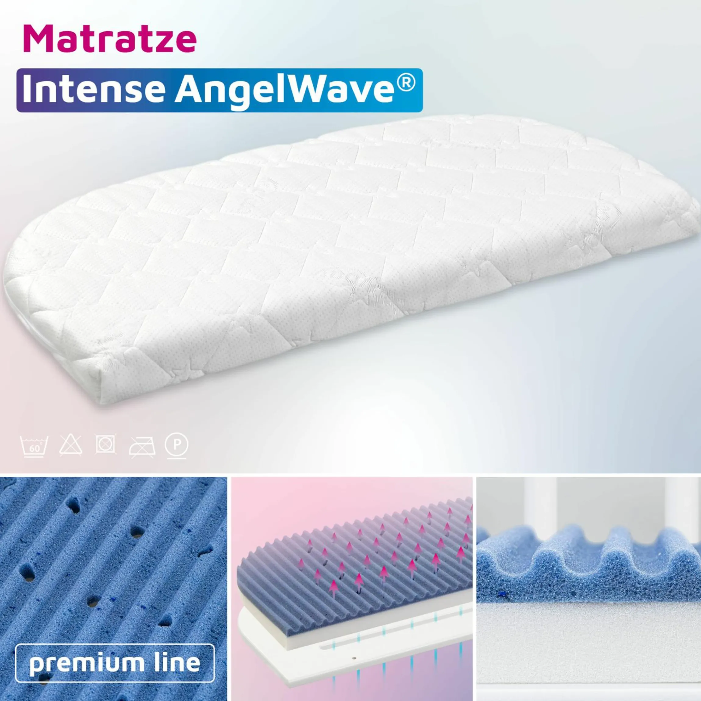 Matratze Intense AngelWave für Beistellbett Maxi, Boxspring, Comfort Plus - Kollektion 2024