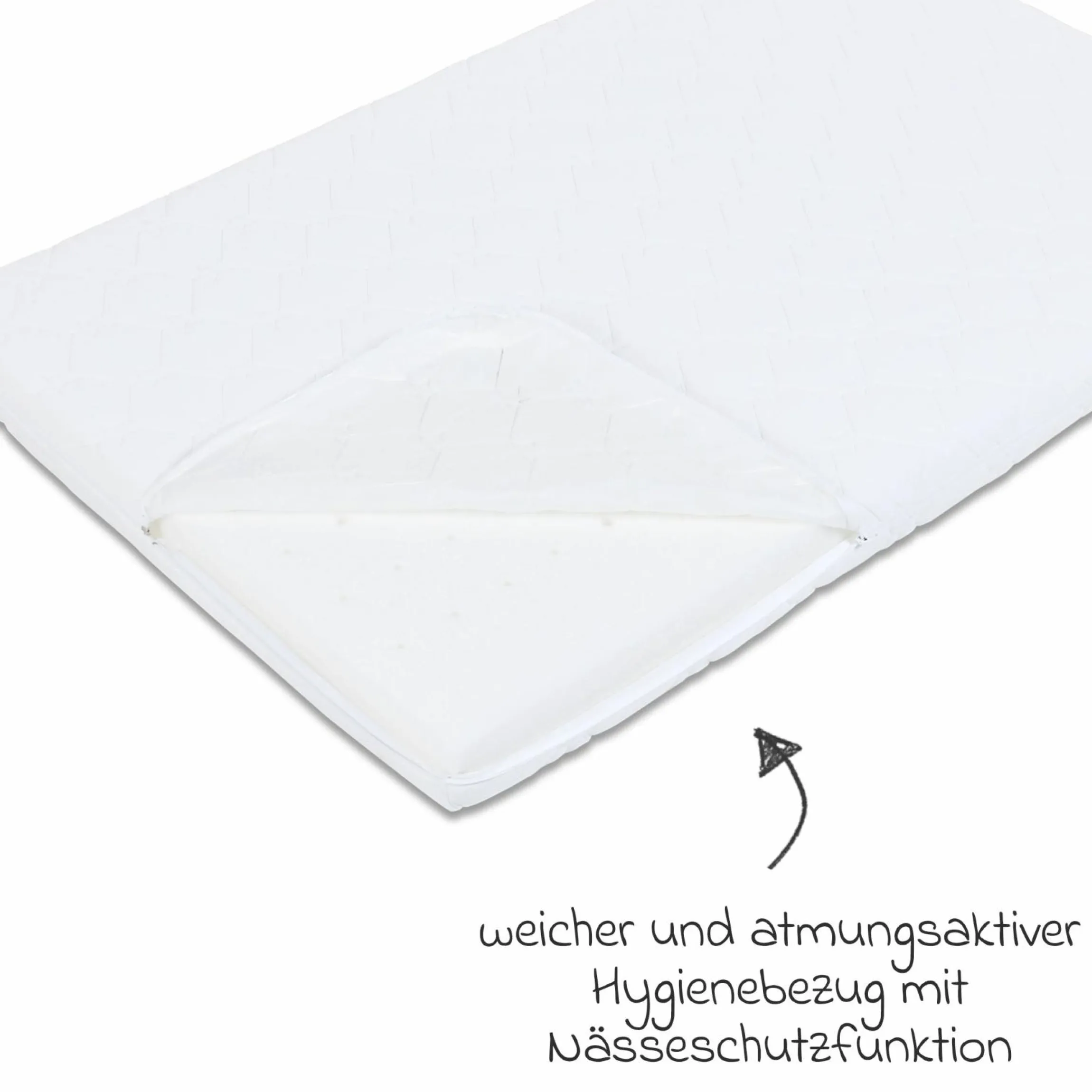 Matratze Klima extraluftig für Maxi, Boxspring, Comfort Plus Kinderbettumbausatz - Weiß - Kollektion 2024