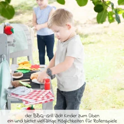 Matschküche BBQ' mit Spielwanne und abnehmbarem Rost - Grau
