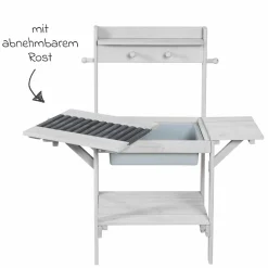 Matschküche BBQ' mit Spielwanne und abnehmbarem Rost - Grau