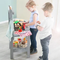 Matschküche BBQ' mit Spielwanne und abnehmbarem Rost - Grau