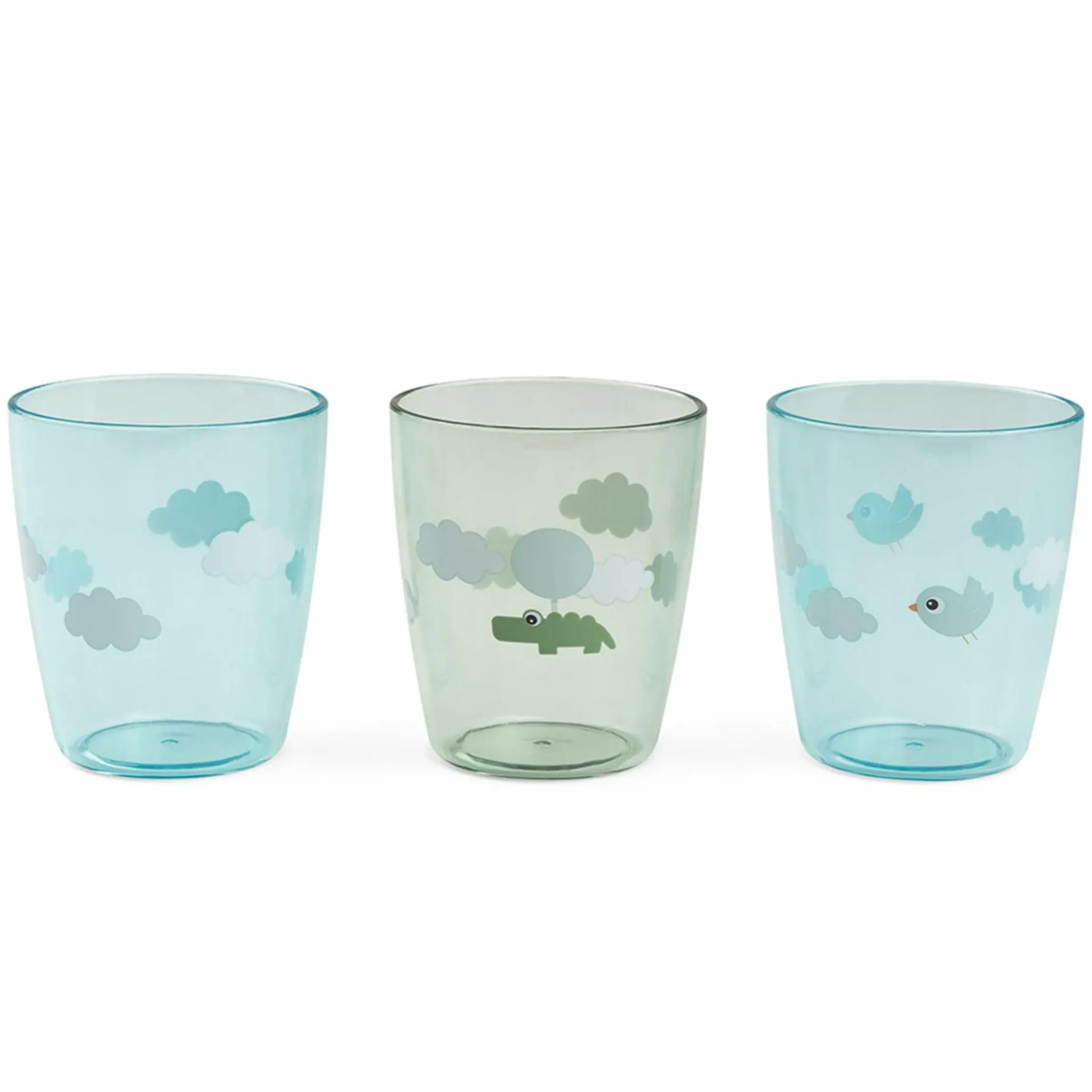 Mini Glas 3er Pack - Happy Clouds - Grün
