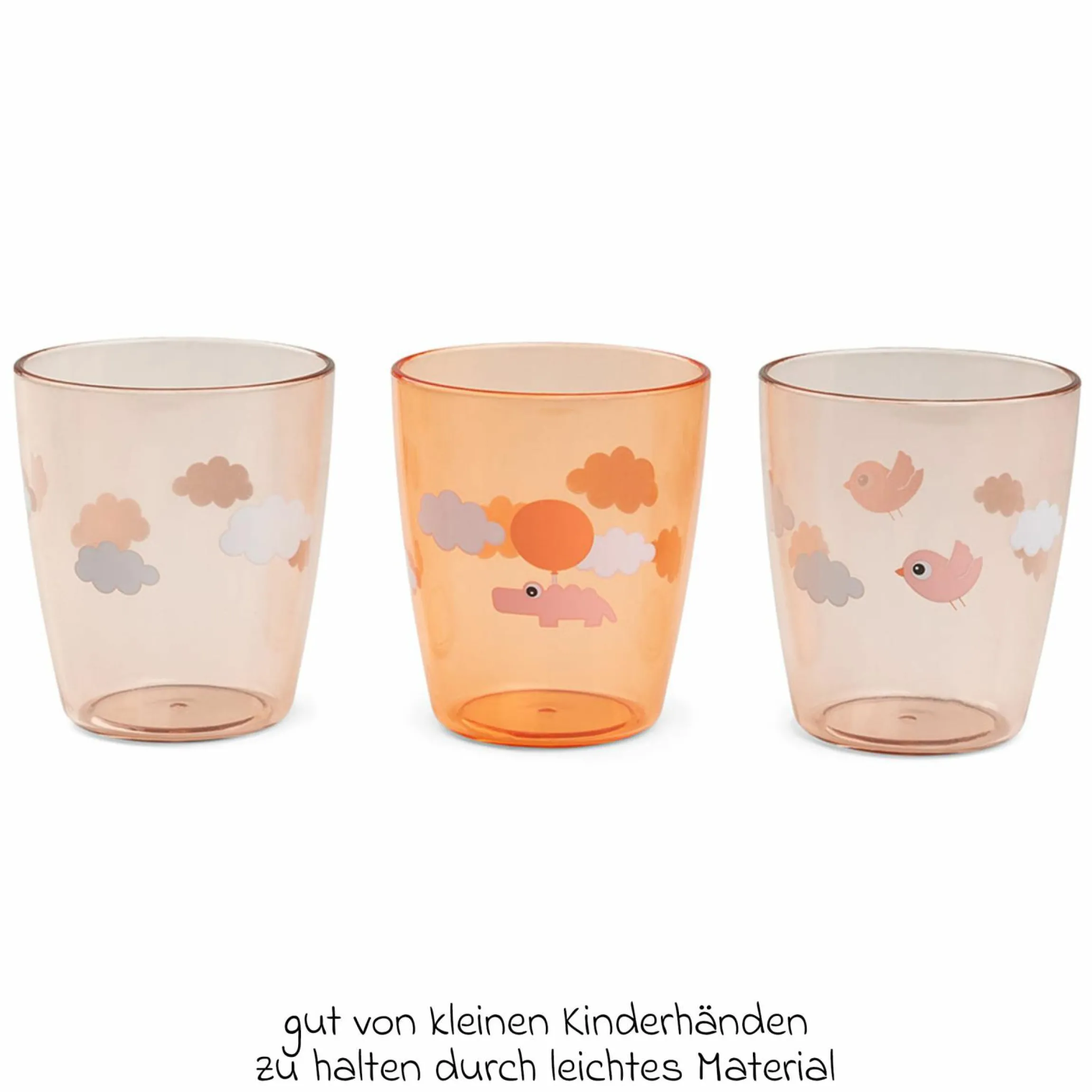 Mini Glas 3er Pack - Happy Clouds - Papaya