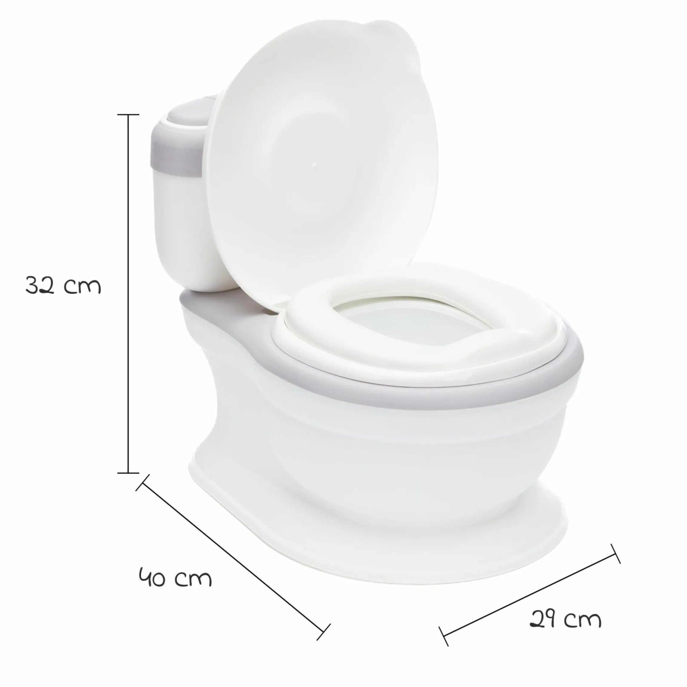 Mini Toilette Marlin mit Spülgeräusch und 6 Melodien, Extrafach inkl. herausnehmbarem Behälter