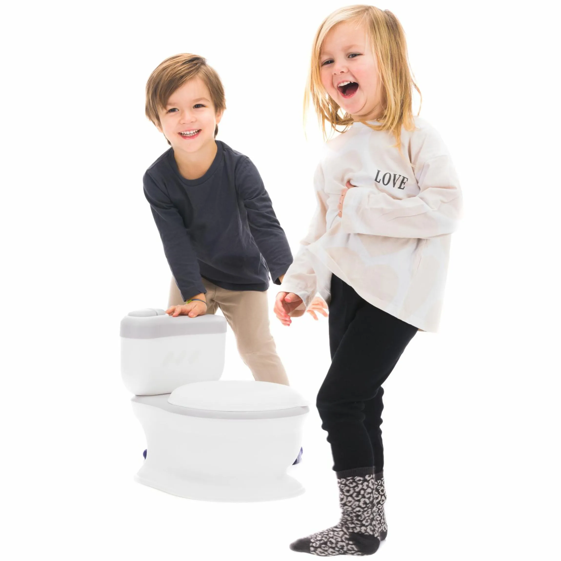 Mini Toilette Marlin mit Spülgeräusch und 6 Melodien, Extrafach inkl. herausnehmbarem Behälter