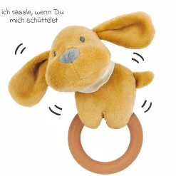 Mini-Rassel-Tier 15 cm - Hund Charlie - Caramel