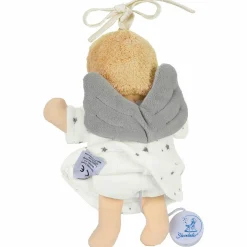 Mini-Spieluhr - 17 cm - Schutzengel - Weiß / Grau