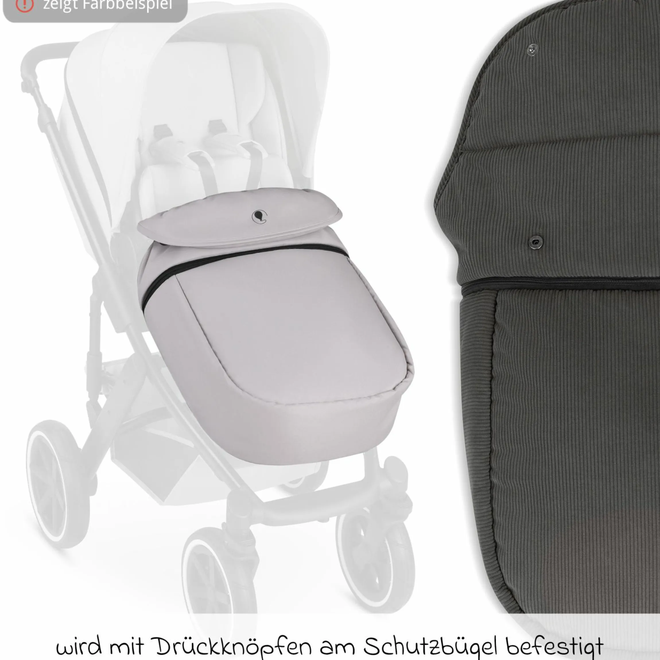 Mitwachsende Beindecke für Kinderwagen - Almond - Kollektion 2025