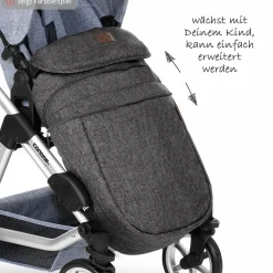 Mitwachsende Beindecke für Kinderwagen - Biscuit