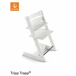 Mitwachsender Treppenhochstuhl Tripp Trapp® Buchenholz lackiert - White / Weiss
