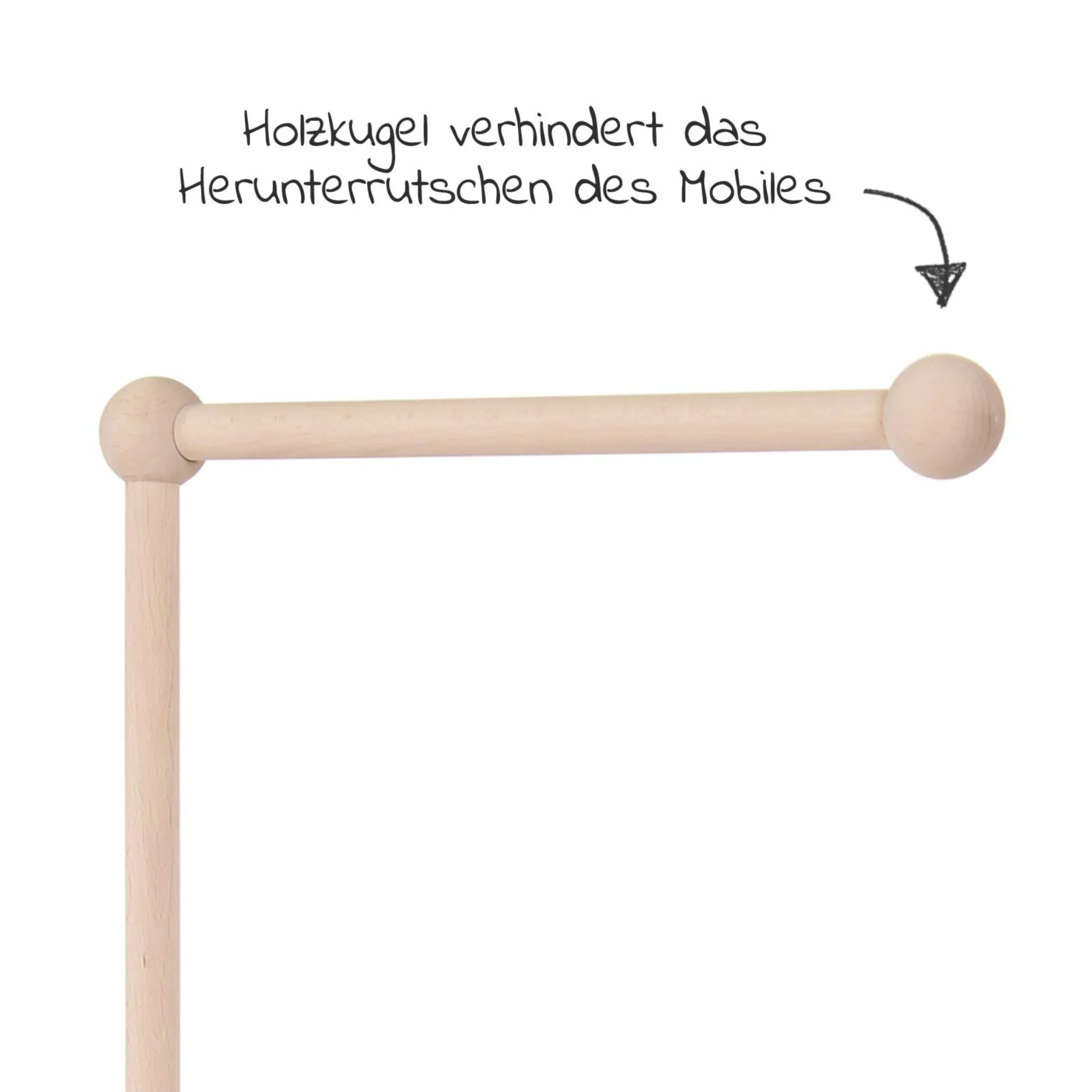 Mobilehalterung für alle Modelle mit Rundstäben - Natur unbehandelt - Kollektion 2024