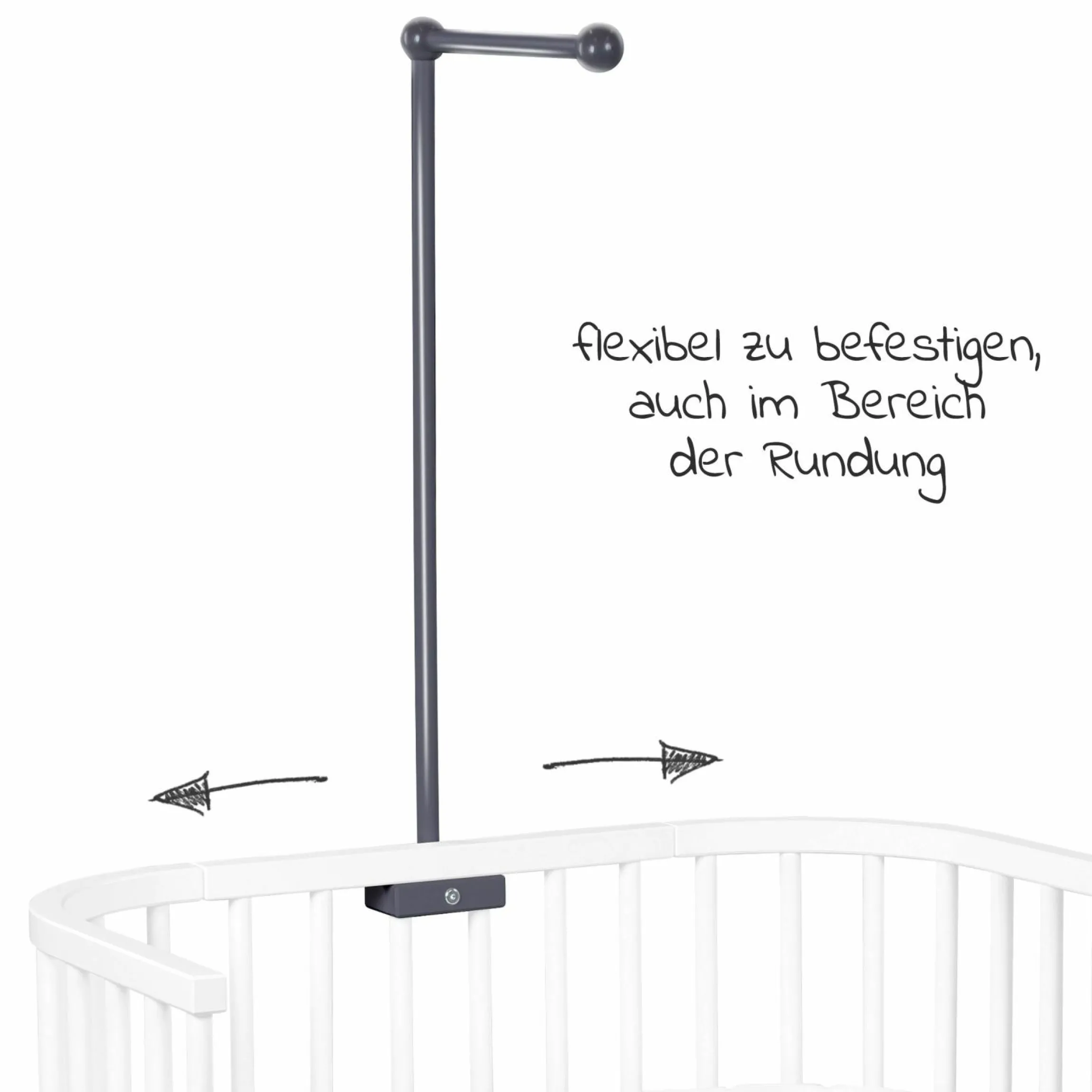 Mobilehalterung für alle Modelle mit Rundstäben - Schiefergrau lackiert - Kollektion 2024