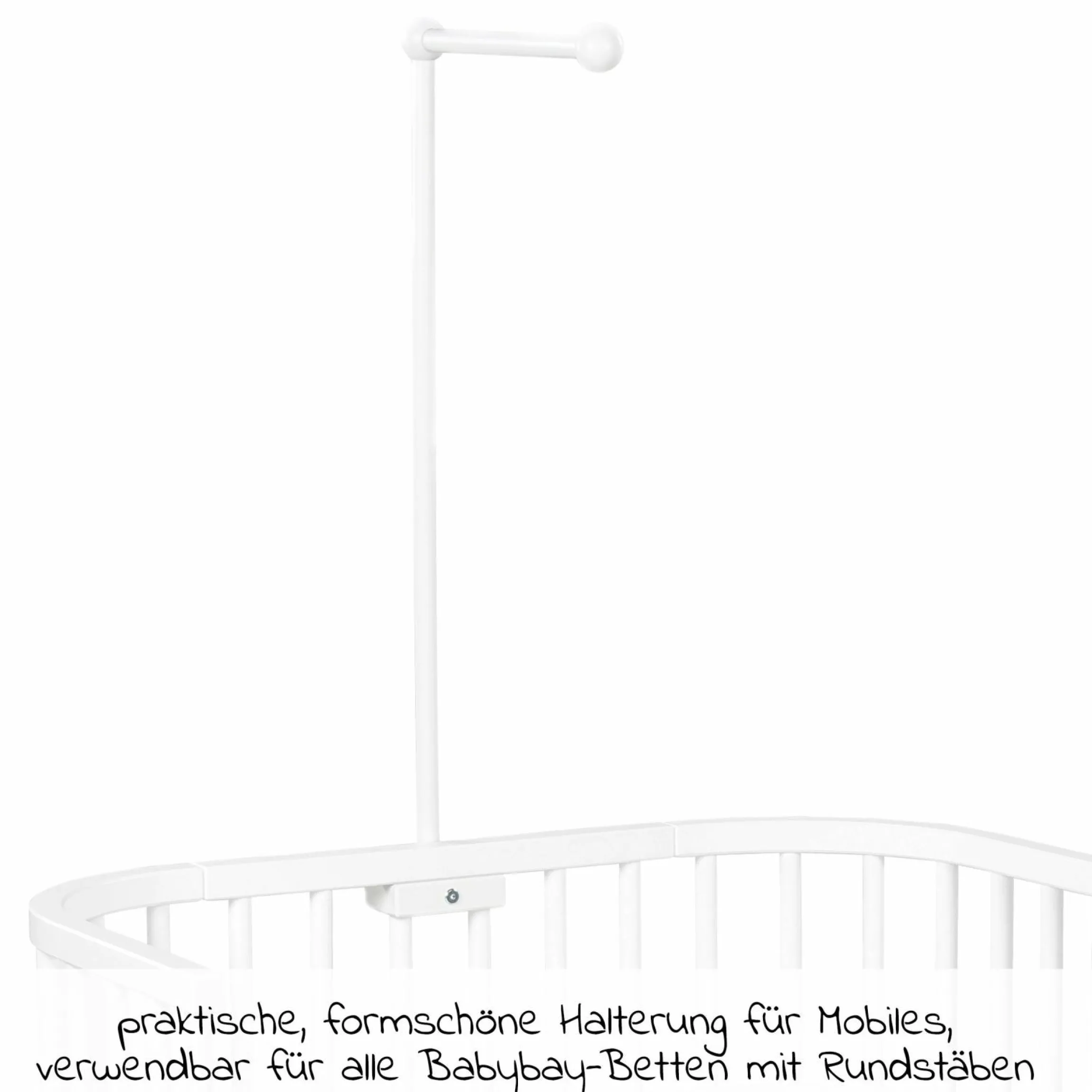 Mobilehalterung für alle Modelle mit Rundstäben - Weiß lackiert - Kollektion 2024