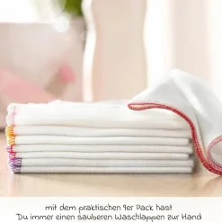 Molton Flanell Baby Waschlappen 9er Pack 30 x 30 cm - Rosa Pink