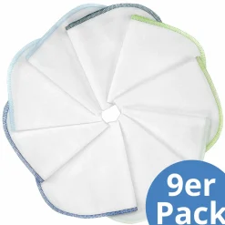 Molton Flanell Baby Waschlappen 9er Pack 30 x 30 cm - Blau Grün
